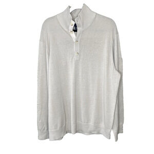 Banana Republic Sweater Mens XL Mock Neck Linen & Cotton Grandpa Core Pullover
